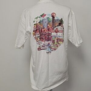Vintage Y2K Tee Knoxville L White Picture on Back